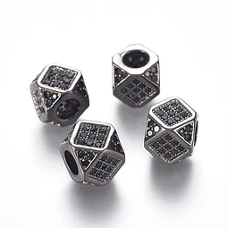  Separador Polígono Circonita Cubica Micro Pave | Negro