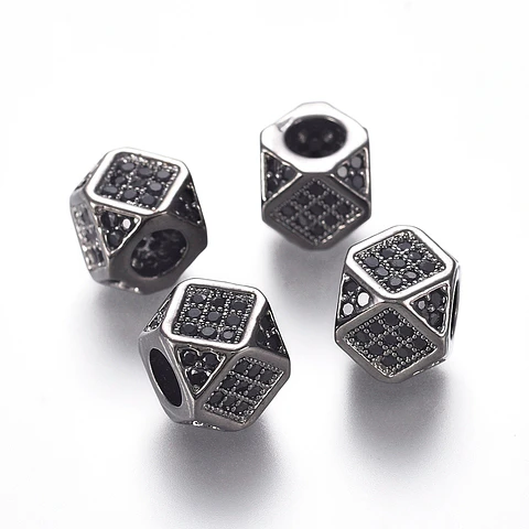 Separador Polígono Circonita Cubica Micro Pave | Negro