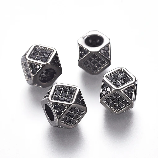 Separador Polígono Circonita Cubica Micro Pave | Negro