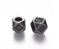Separador Polígono Circonita Cubica Micro Pave | Negro
