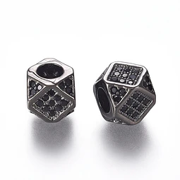  Separador Polígono Circonita Cubica Micro Pave | Negro