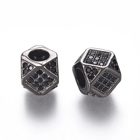 Separador Polígono Circonita Cubica Micro Pave | Negro