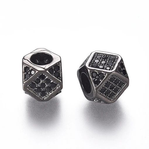 Separador Polígono Circonita Cubica Micro Pave | Negro