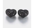 Corazón Circonita Cubica Micro Pave | Negro