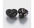 Corazón Circonita Cubica Micro Pave | Negro