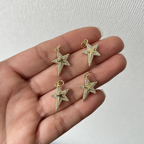Colgante Estrella Con Circones | Baño de oro 18k