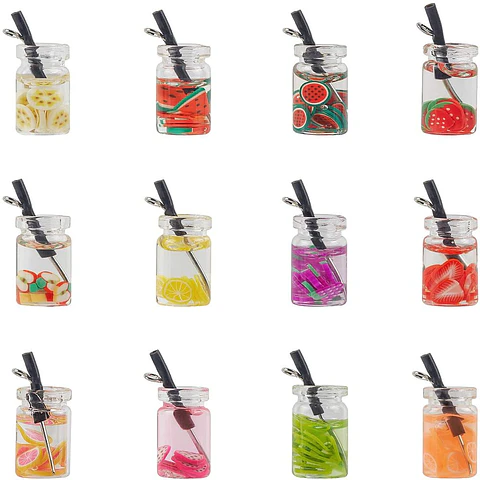 Colgante Botellas Coctel | Resina, plastico y metal