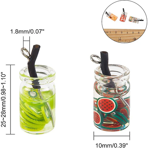 Colgante Botellas Coctel | Resina, plastico y metal