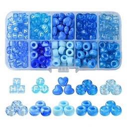  Kit Cuentas Azules Plástico
