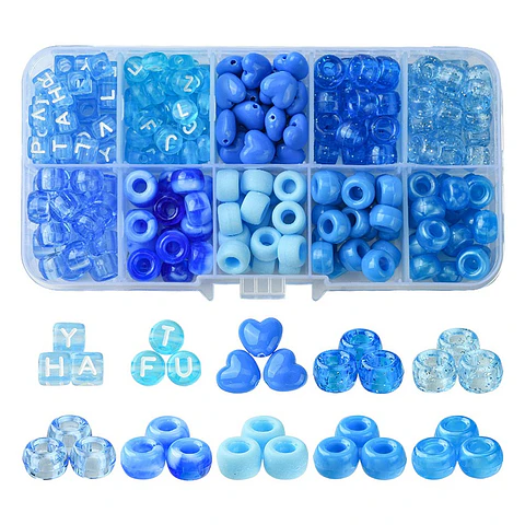 Kit Cuentas Azules Plástico