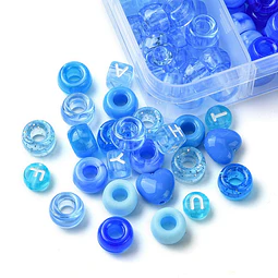  Kit Cuentas Azules Plástico