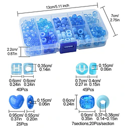  Kit Cuentas Azules Plástico