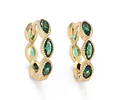 Aro Argolla Circones Verde | Baño de oro 18k