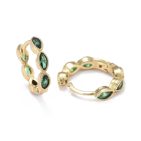 Aro Argolla Circones Verde | Baño de oro 18k