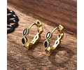 Aro Argolla Circón Negro | Baño de oro 18k