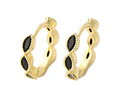 Aro Argolla Circón Negro | Baño de oro 18k