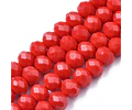Cristal Rondel | Rojo Mate | 4mm