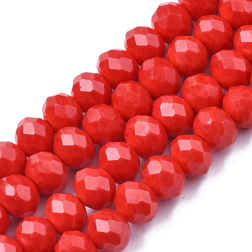Cristal Rondel | Rojo Mate | 4mm