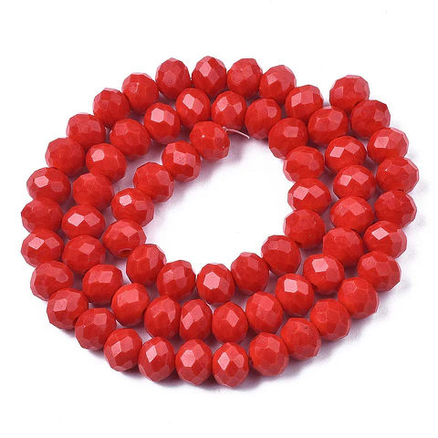 Cristal Rondel | Rojo Mate | 4mm