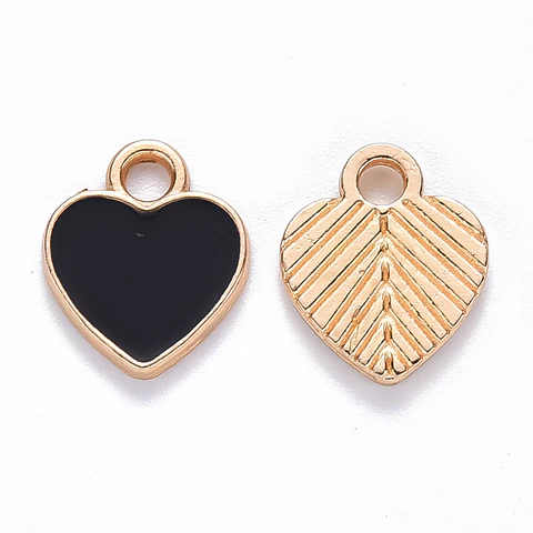 Corazones Esmaltados Negro | Aleación