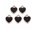 Corazones Esmaltados Negro | Aleación