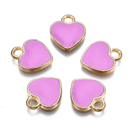  Corazones Esmaltados Violeta | Aleación