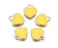 Corazones Esmaltados Amarillo | Aleación