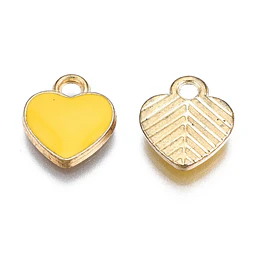  Corazones Esmaltados Amarillo | Aleación