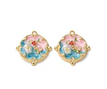Colgante Flor Esmaltada Con Perla ABS | Aleación