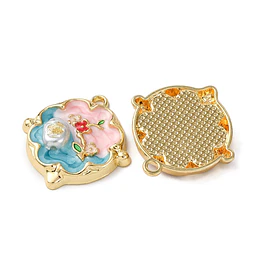  Colgante Flor Esmaltada Con Perla ABS | Aleación