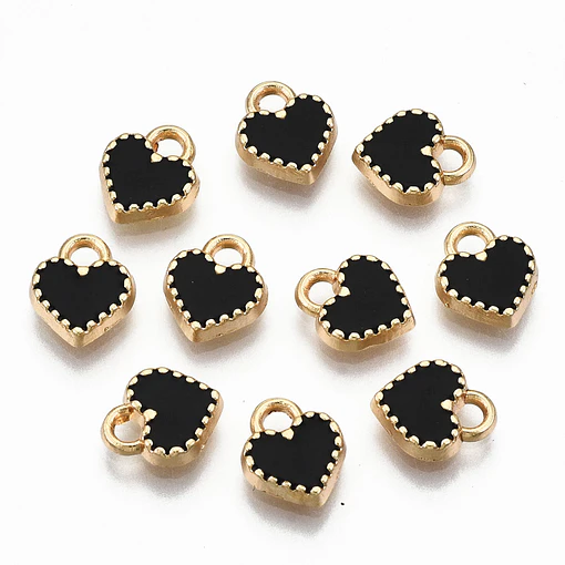 Corazón esmaltado pequeño negro | Aleación