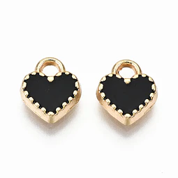  Corazón esmaltado pequeño negro | Aleación
