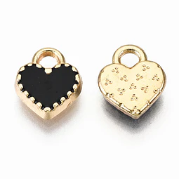  Corazón esmaltado pequeño negro | Aleación