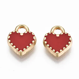  Corazón esmaltado pequeño rojo | Aleación