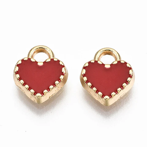 Corazón esmaltado pequeño rojo | Aleación