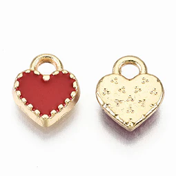  Corazón esmaltado pequeño rojo | Aleación