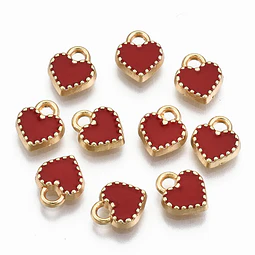  Corazón esmaltado pequeño rojo | Aleación