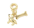 Charm Perro y Hueso | Baño de oro 18k