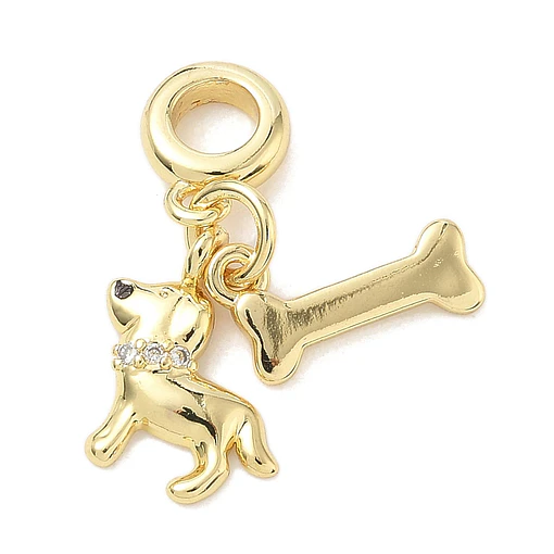 Charm Perro y Hueso | Baño de oro 18k