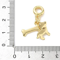  Charm Perro y Hueso | Baño de oro 18k