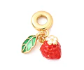 Charm Frutilla y Hoja | Baño de oro 18k