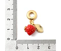 Charm Frutilla y Hoja | Baño de oro 18k