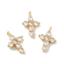  Colgante Cruz Con Circones | Baño de oro 18k