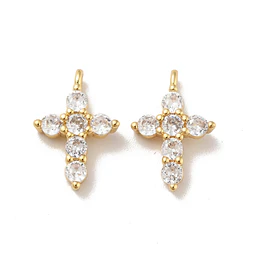  Colgante Cruz Con Circones | Baño de oro 18k