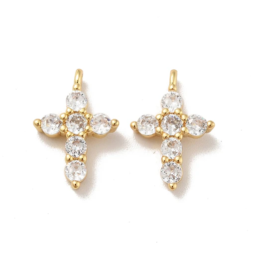 Colgante Cruz Con Circones | Baño de oro 18k