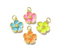 Colgante Flores Esmaltadas | Baño de oro 18k