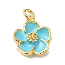  Colgante Flores Esmaltadas | Baño de oro 18k