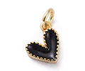 Corazón Esmaltado Negro | Baño de oro 18k