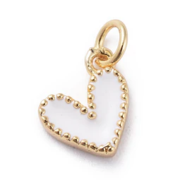 Corazón Esmaltado Blanco | Baño de oro 18k