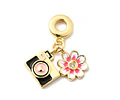 Charm Cámara y Flor | Baño de oro 18k